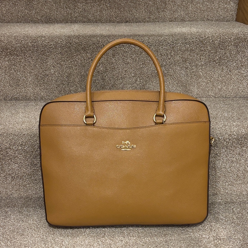 Coach Tan Leather laptop bag